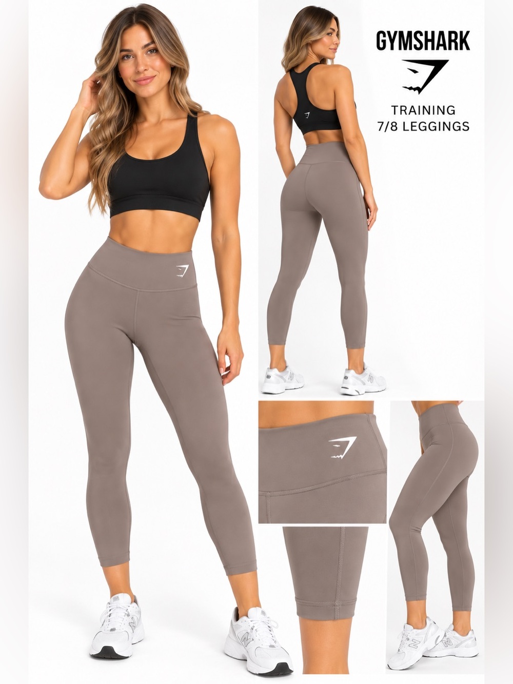 Gymshark Women’s 7/8 Training Leggings - Taupe Size Small